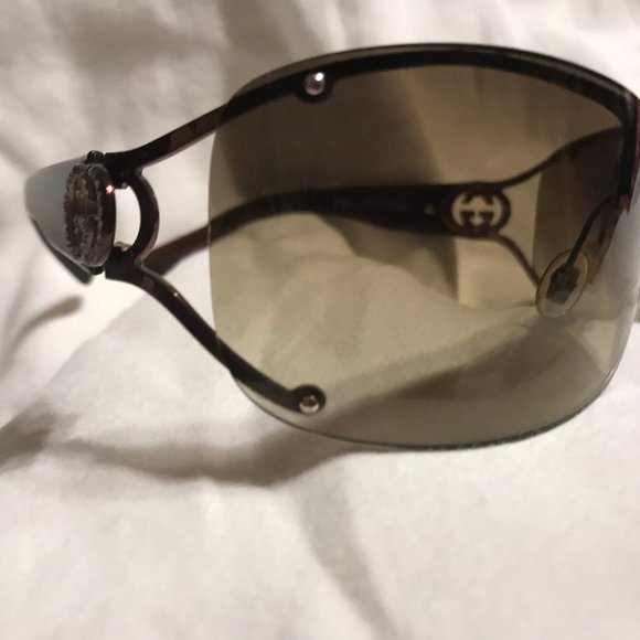 SUPER SALE!  Gucci Shield Gradient Sunglasses - Bronze main image 13